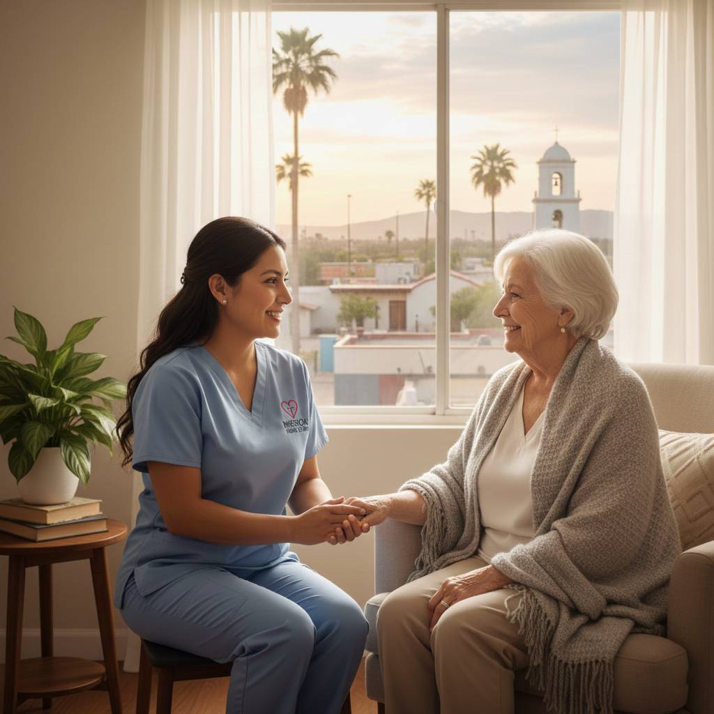 A smiling caregiver in mission